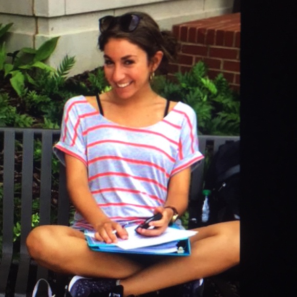 Anthropologie Pure&Good highlow gray/orange shirt - Picture 2 of 3